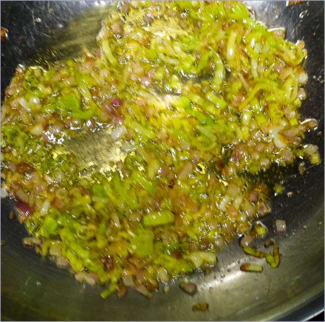 3-saute leeks and onion