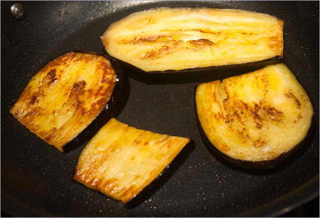 eggplant in saute pan