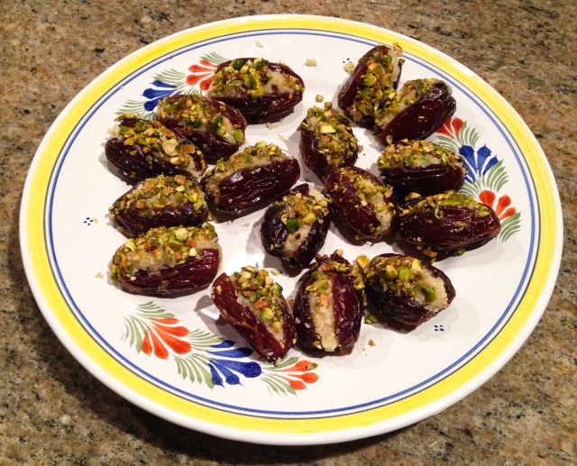 plate of stuffed dates