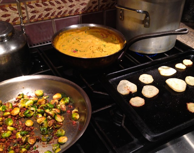 stovetop showing roasted pears