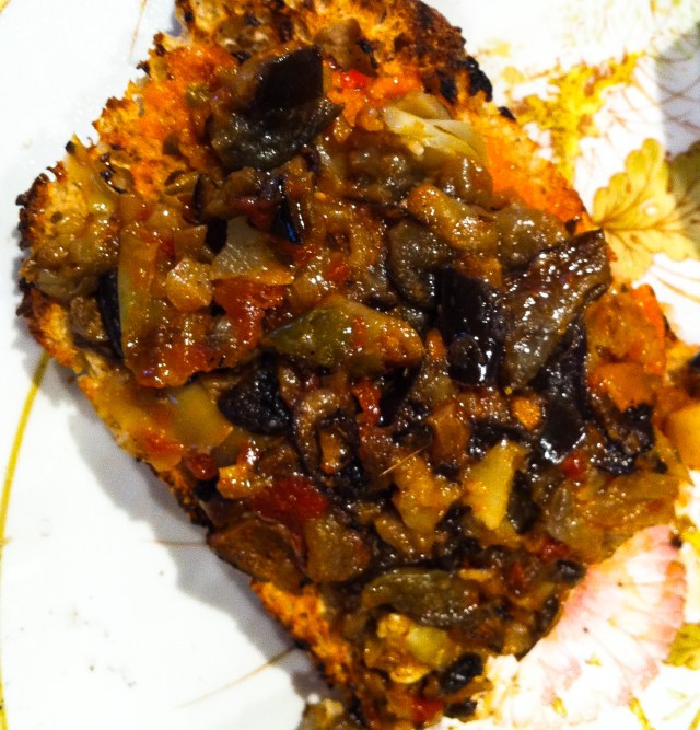 grilled bread closeup