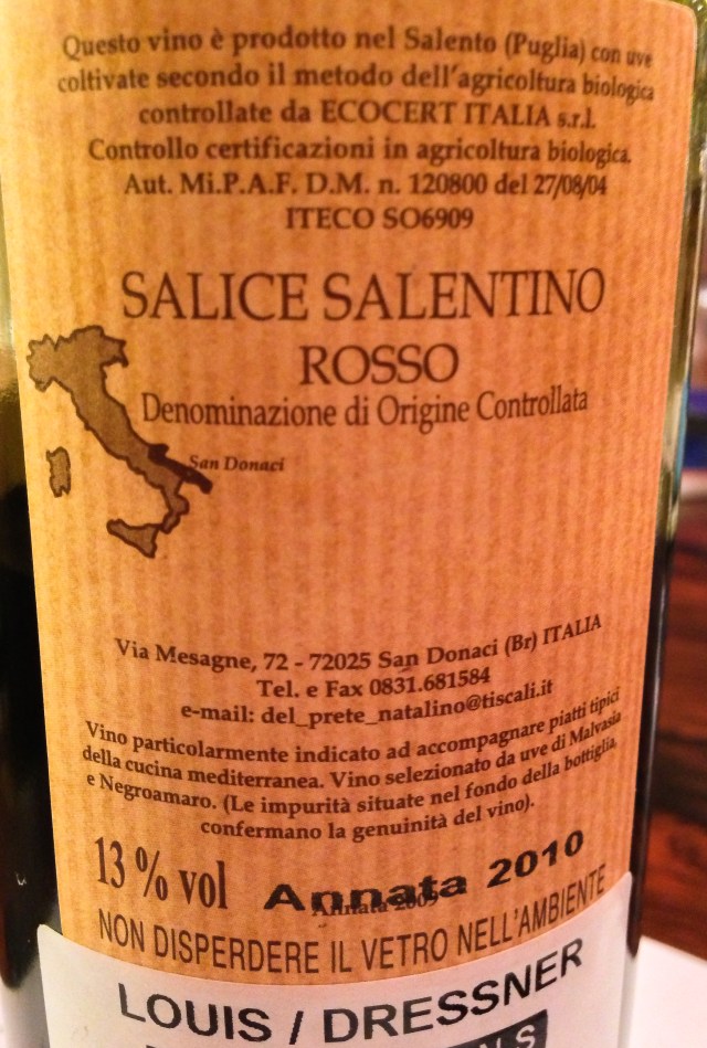 Torre Nova back label