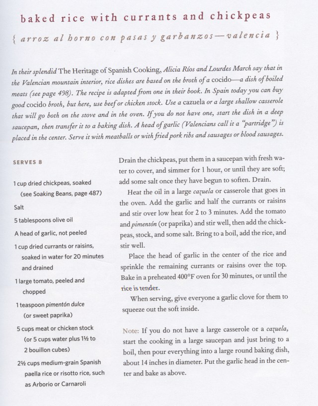 Baked Rice with Currants and Chickpeas