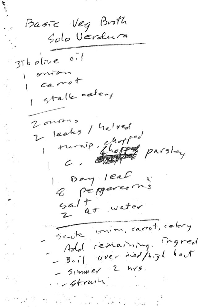 Basic Vegetable Broth Solo Verdura