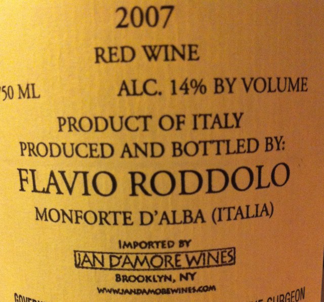 Flavio back label