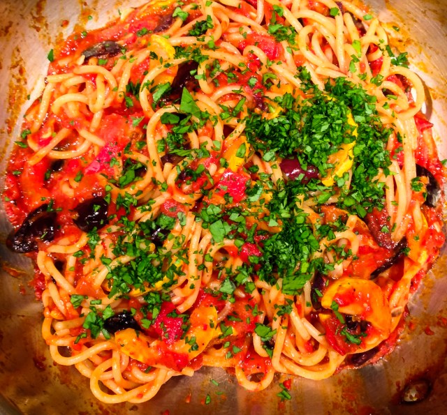 pasta & sauce are ready in pan-30
