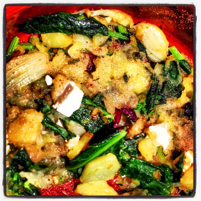 potatoes, greens and olives in cazuela - Hip-27