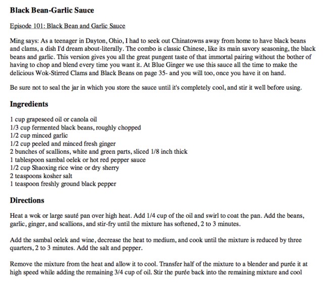 Black Bean - Garlic Sauce