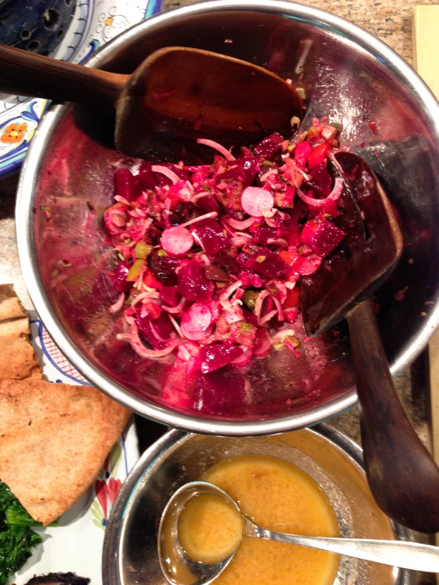 beet salad with radishes, fennel etc