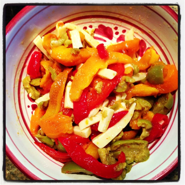 Peppers, Olives and Fontina Salad