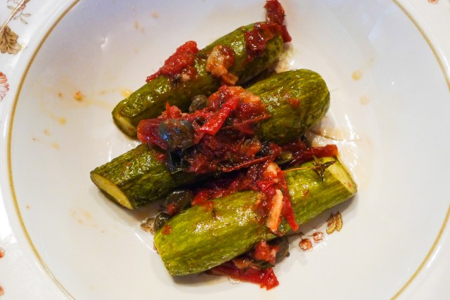 baby zucchini braised