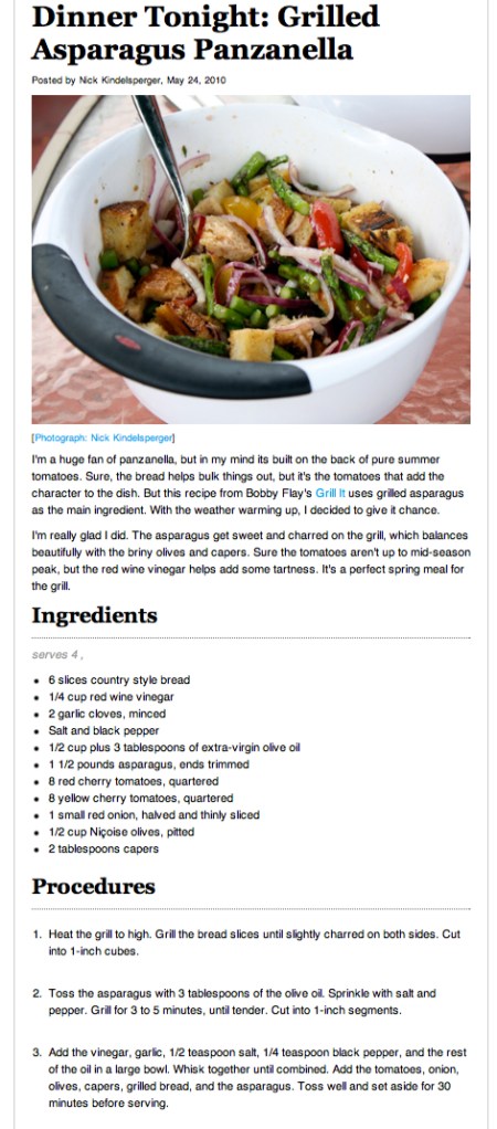 Bobby Flay's Grilled Asparagus Panzanella