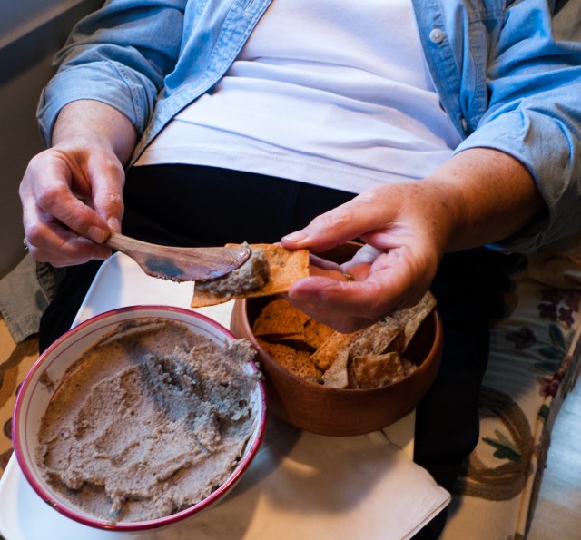 on the window seat with chips