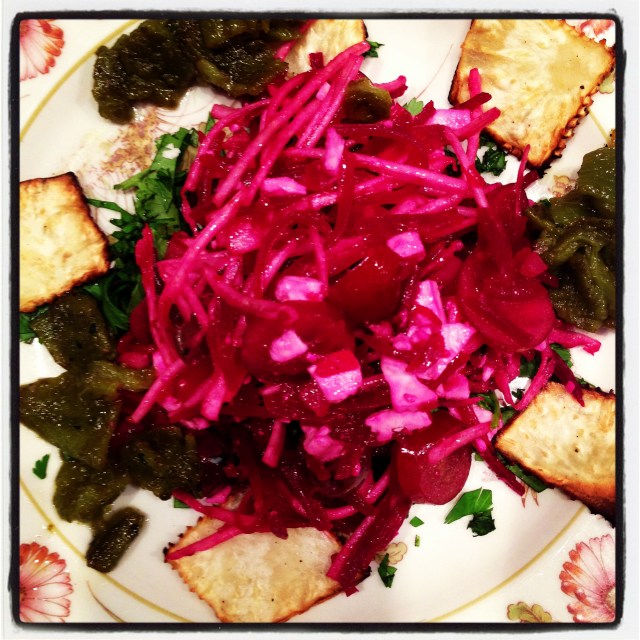 beet-celeriac-feta salad