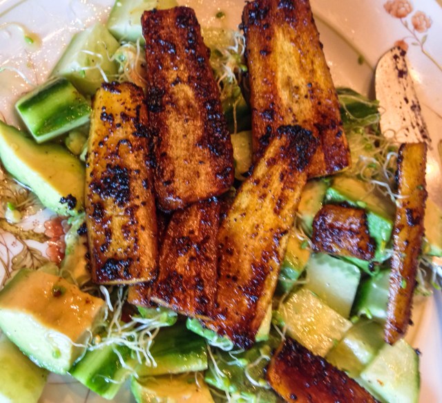 Roasted carrots with Avocado and Cucumber