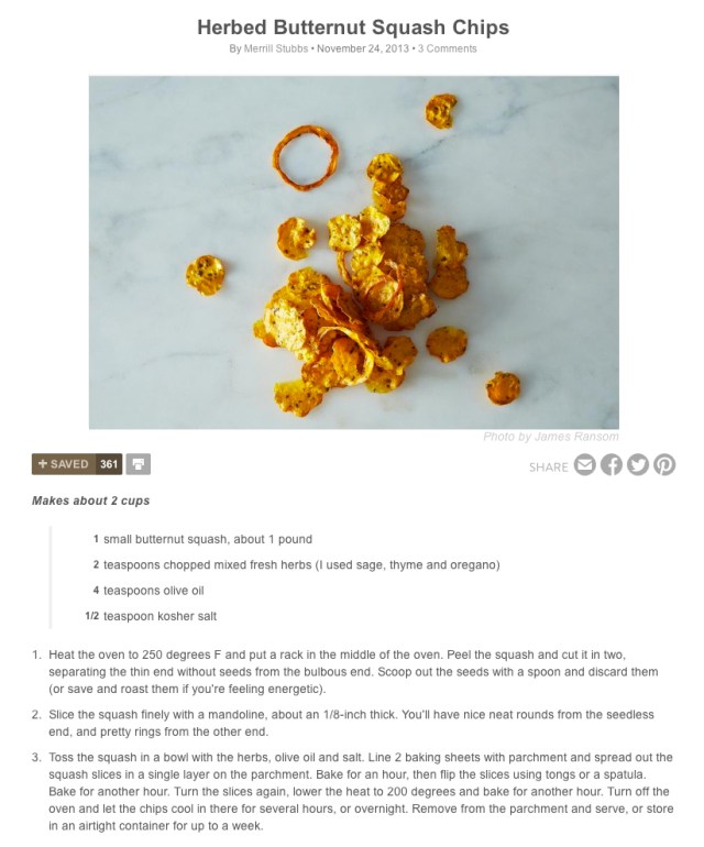 Herbed Buttrnut Squash Chips