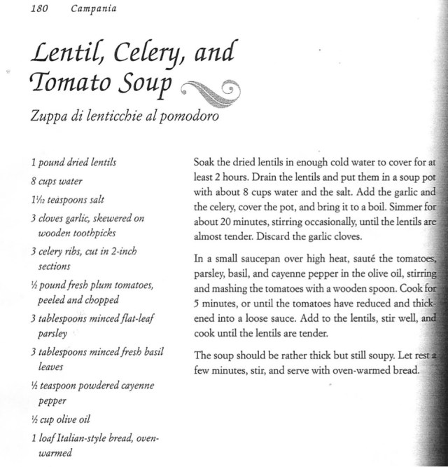 Lentil, Celery and Tomato Soup