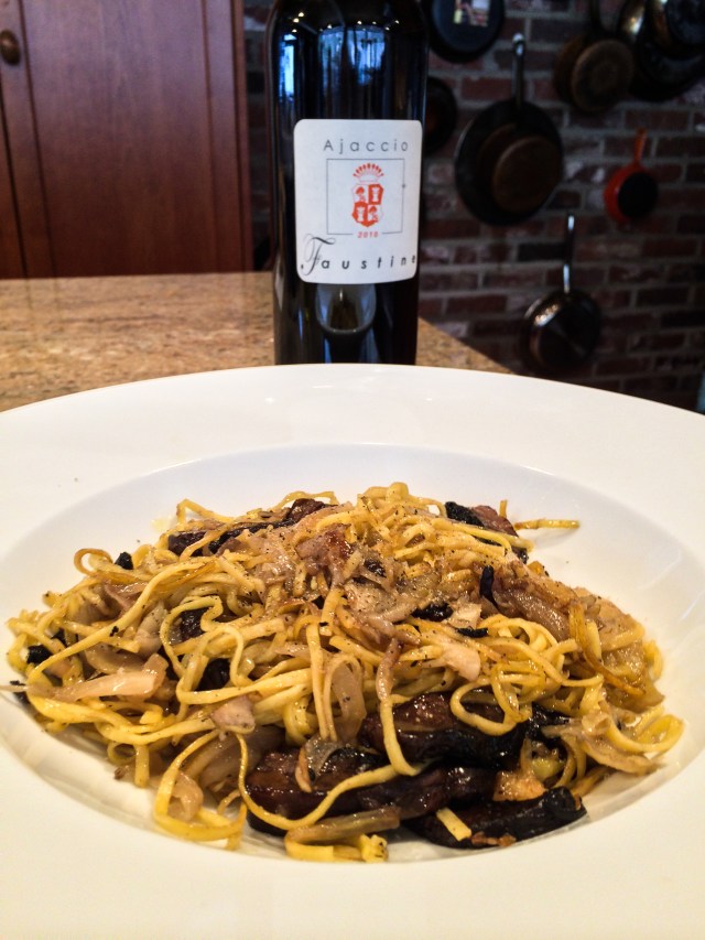 pasta plate and wine bottle (1 of 1)