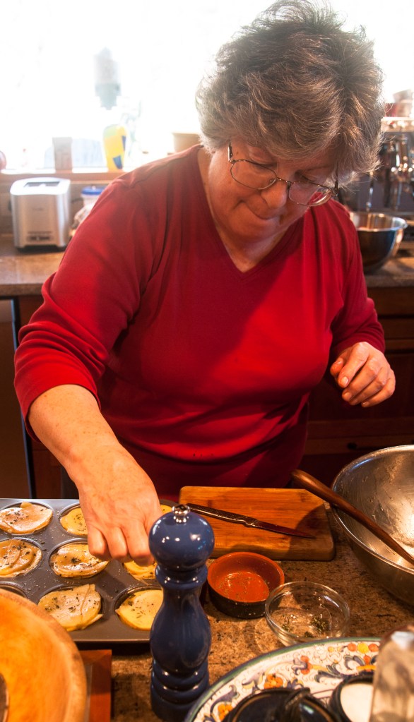 seasoning potato stacks