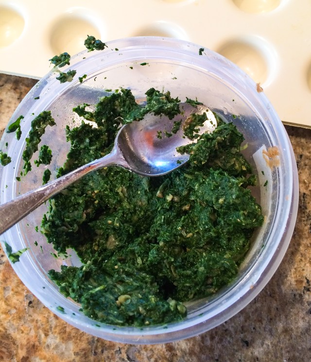 chard-spinach filling and mold