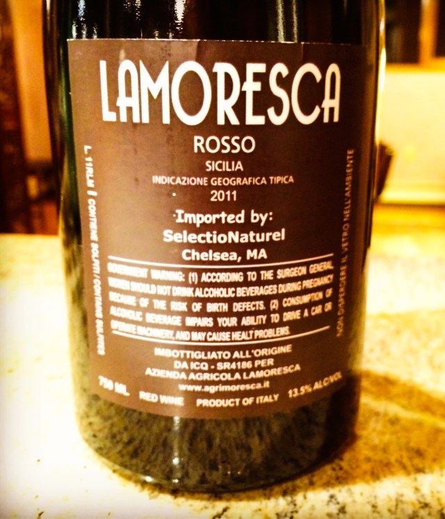 Lamoresca back label
