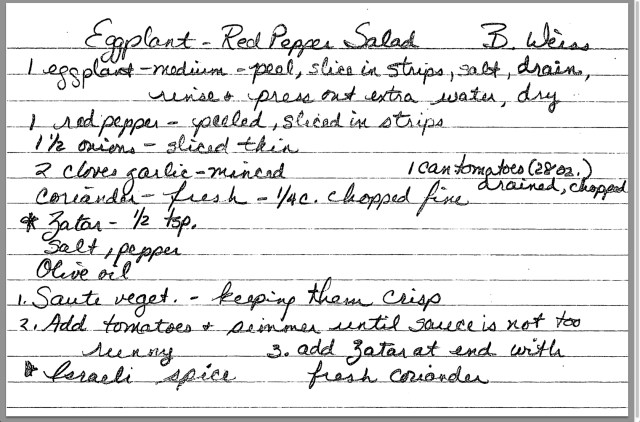 Eggplant Red Pepper Salad recipe
