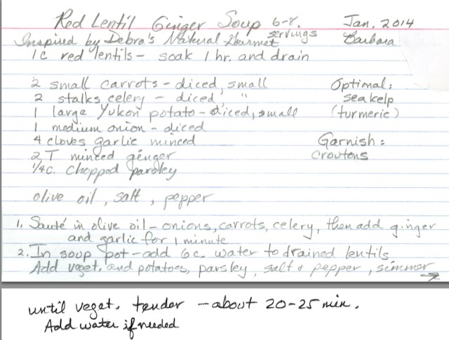 Red Lentil Ginger Soup