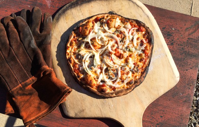 Fresh from the oven - eggplant, onions, artichoke hearts, garlic, and cheese