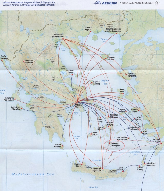 Aegean Air route map