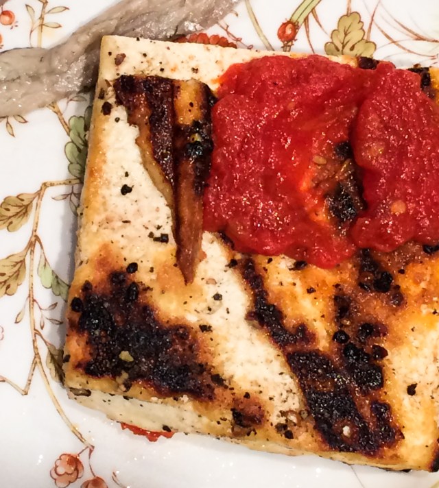 grilled lemon-pepper tofu