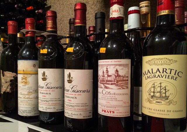 old Bordeaux in the racks