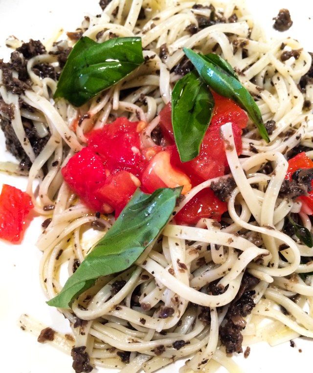 pasta and sauce in dish