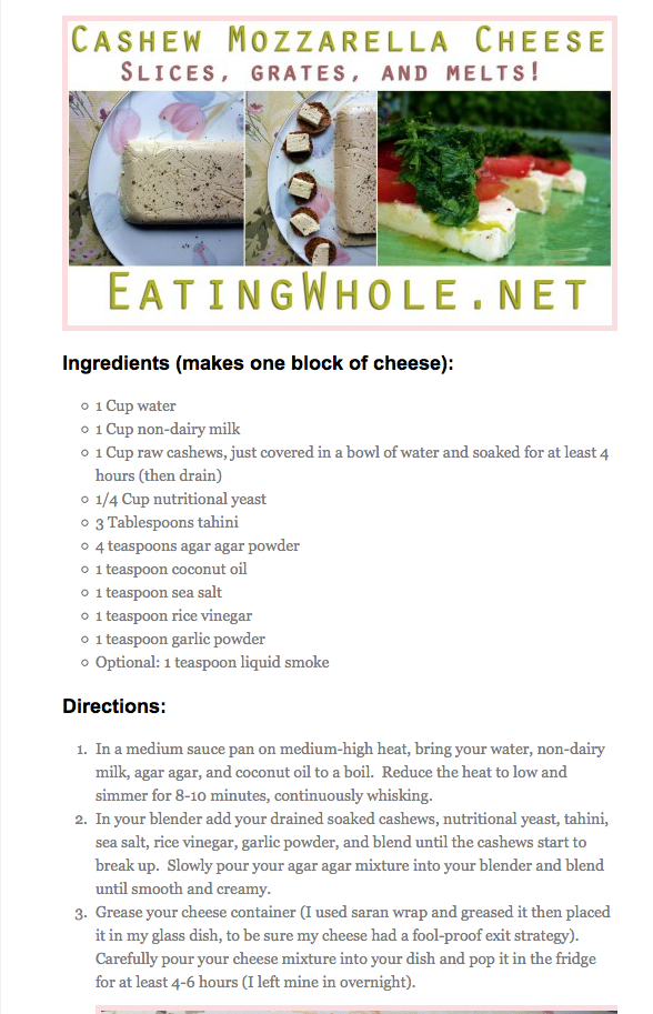 Cashew Mozzarella Cheese