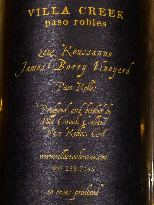 Rousanne back label - only 50 cases