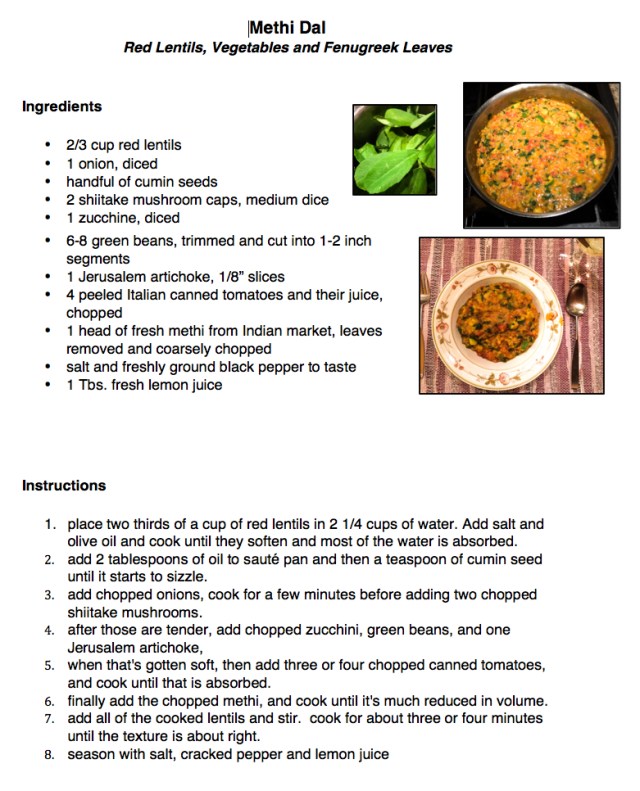 Methi Dal recipe