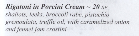 Rigatoni with Porcini Cream