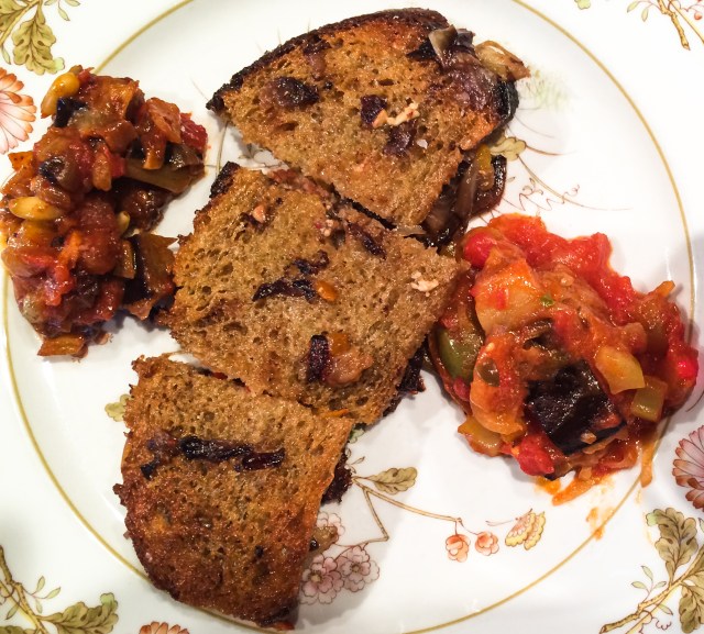 pan-grilled panino with 2 caponate