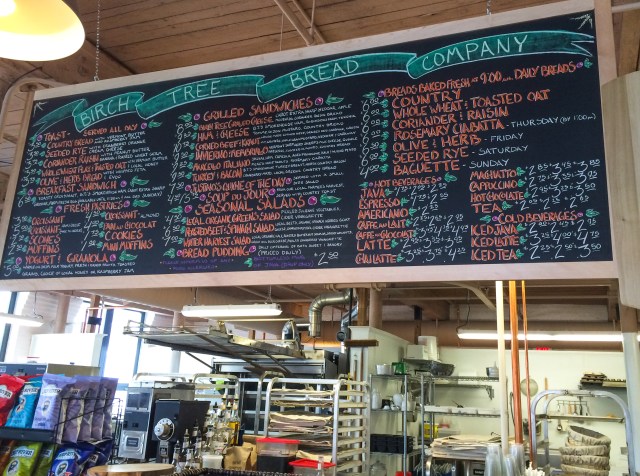 BirchTree menu board