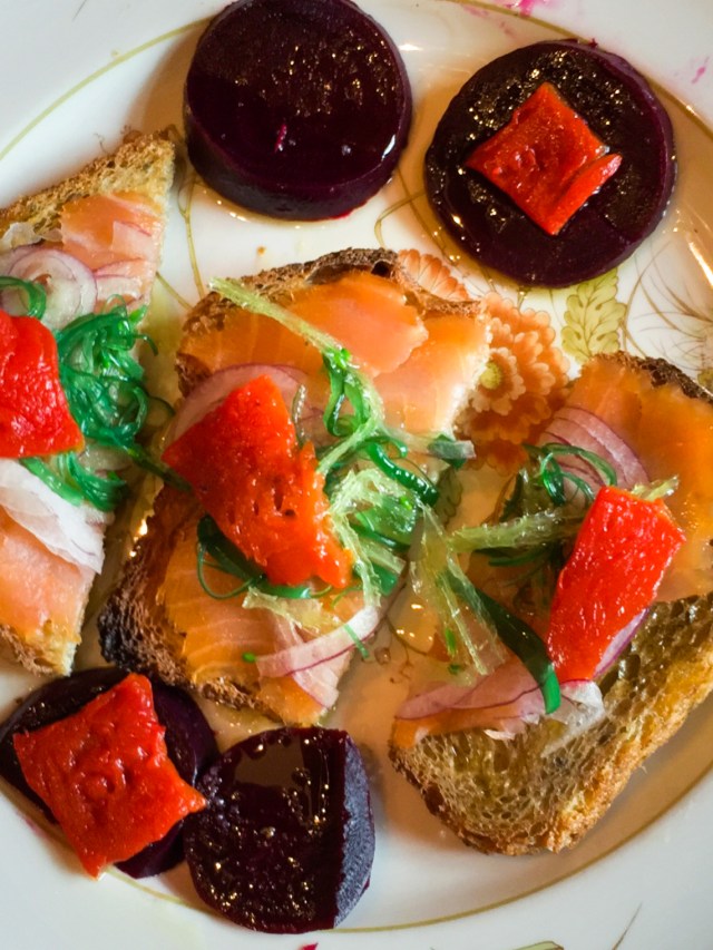 smoked salmon and beets for lunch-2