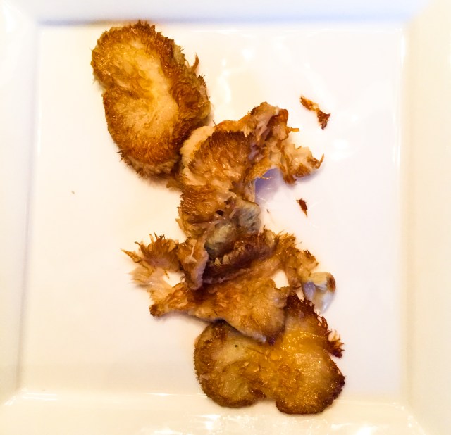 cooked Lion's Mane mushrooms