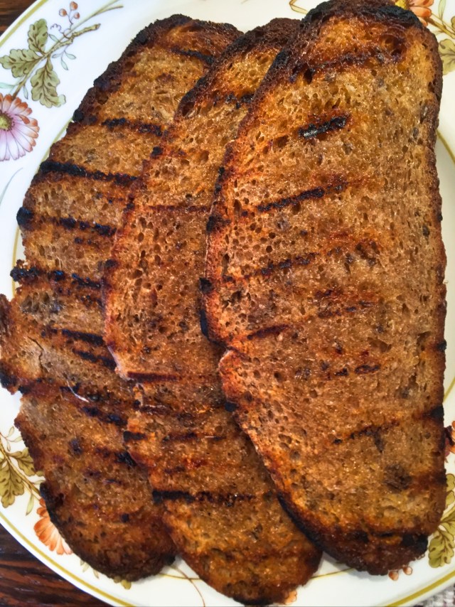 pan-grilled homemade rye bread with caraway